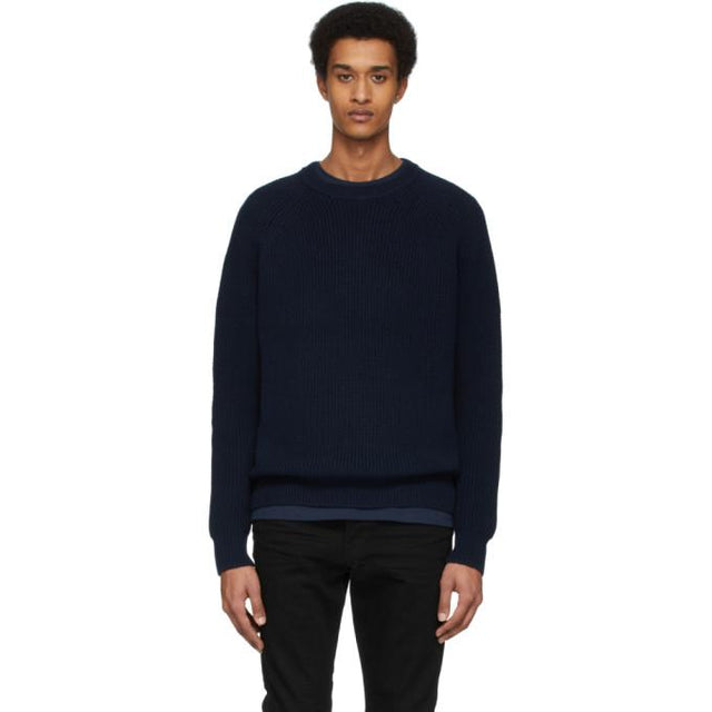 Re/Done Navy Fisherman Sweater