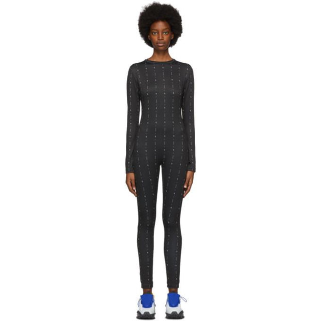 Reebok by Pyer Moss Black Allover Logo Jumpsuit