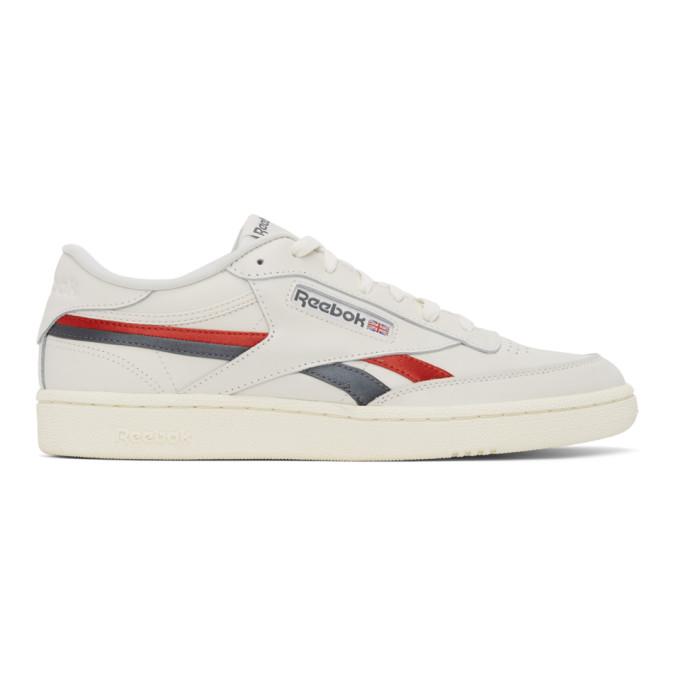 Reebok Classics Off-White and Red Club C Revenge Sneakers