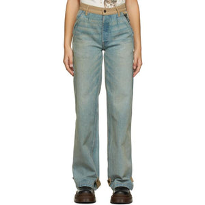 Reese Cooper SSENSE Exclusive Blue and Tan Balloon Jeans