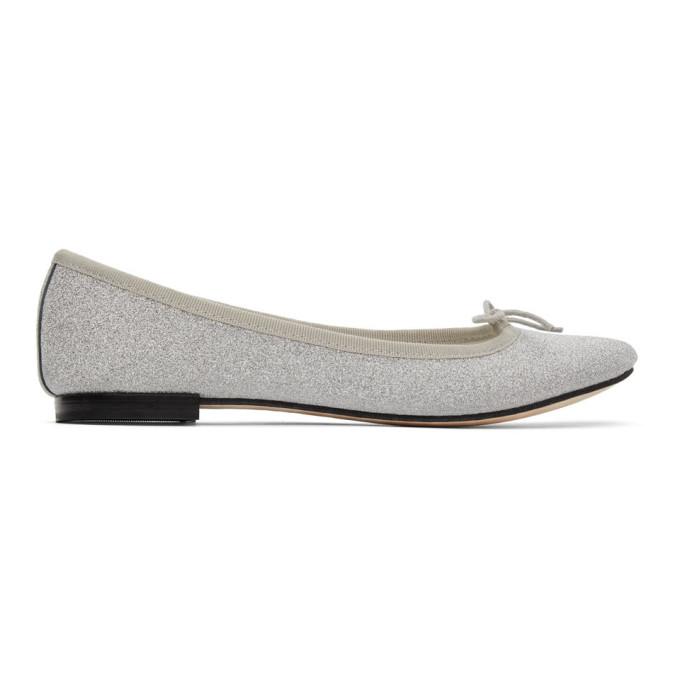 Repetto Silver Cendrillon Star Ballerina Flats