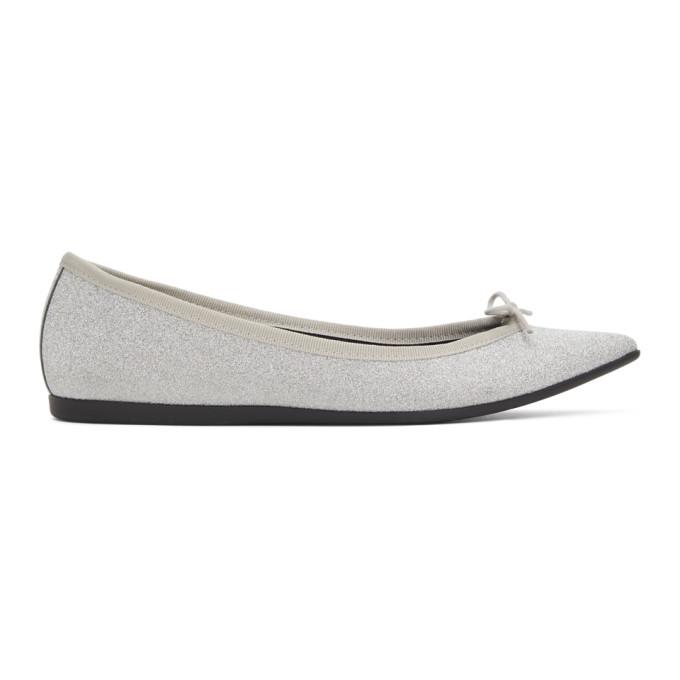 Repetto Silver Junon Ballerina Flats