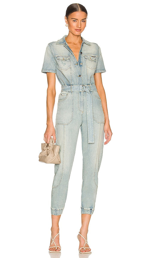 retrofete Lacey Jumpsuit in Blue Restofete Lacey Jumpsuit en bleu Retrofete Lacey连身裤穿着蓝色