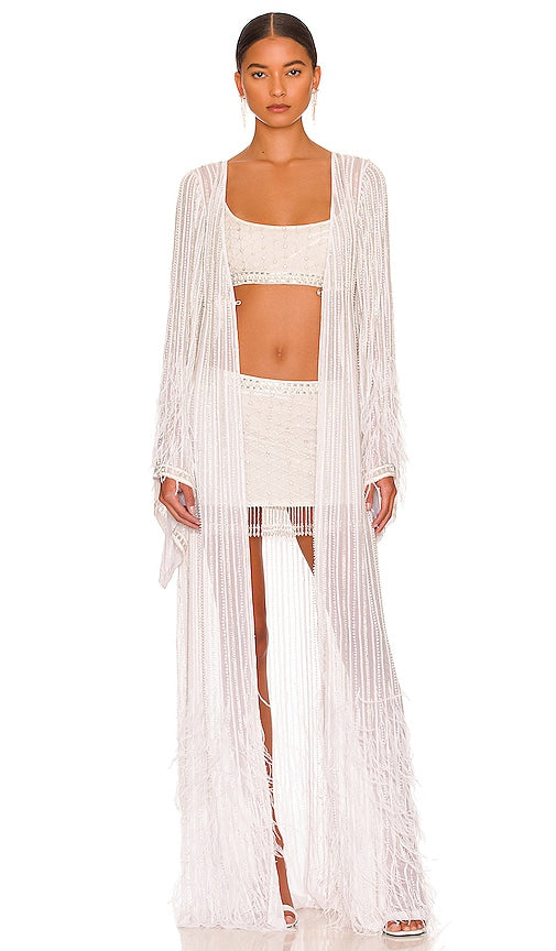 retrofete Nesreen Kimono in White Restofete Nesreen Kimono en blanc Retrofete Nesreen和服白色