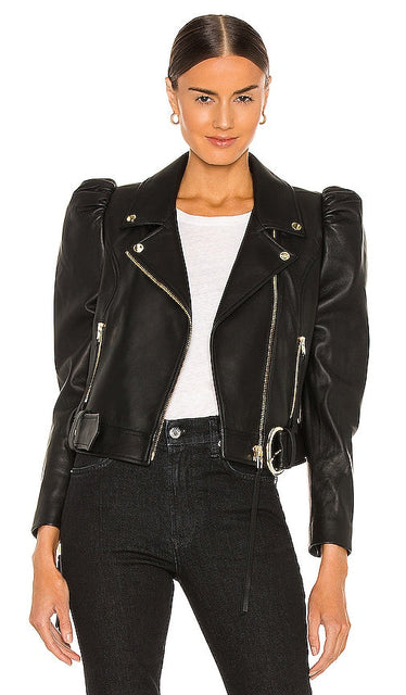 retrofete Tai Leather Jacket in Black Restofete Tai Leather Veste en noir 红色的逆转录式皮夹克黑色