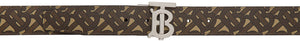 Burberry Reversible Brown E-Canvas Monogram TB Belt - Burberry réversible brun de monogramme de monogramme tb de monogramme - 버버리 가역 갈색 전자 캔버스 Monogram TB Belt.