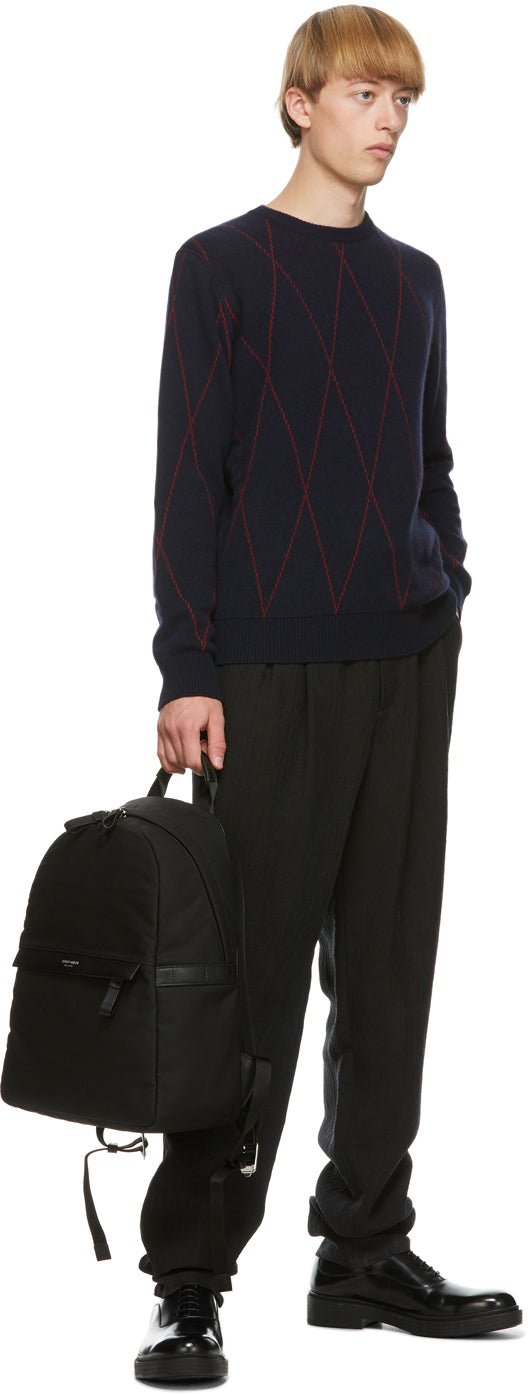 Giorgio Armani Reversible Navy Cashmere Sweater