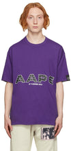 AAPE by A Bathing Ape Reversible Purple Bandana T-Shirt - AAPPE PAR UN T-shirt Bandana violet réversible réversible réversible - 목욕 원숭이가 뒤집을 수있는 보라색 두건 티셔츠