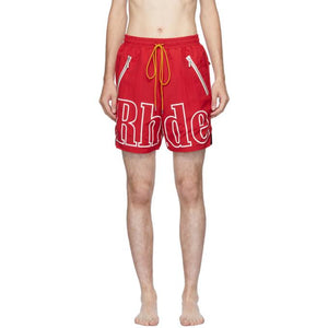 Rhude Red Logo Swim Shorts