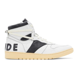Rhude White and Black Rhecess Hi Sneakers