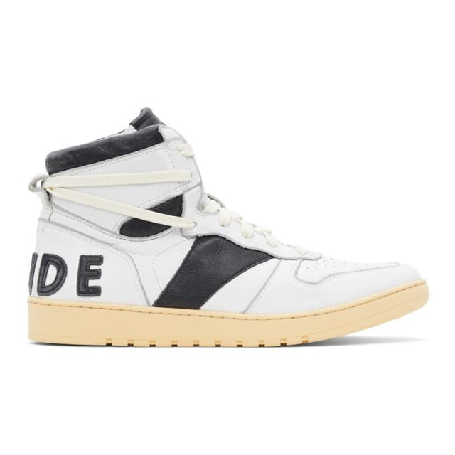 Rhude White and Black Rhecess Hi Sneakers