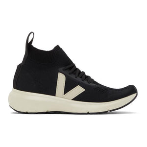 Rick Owens Black and Off-White Veja Edition Sock Runner Sneakers