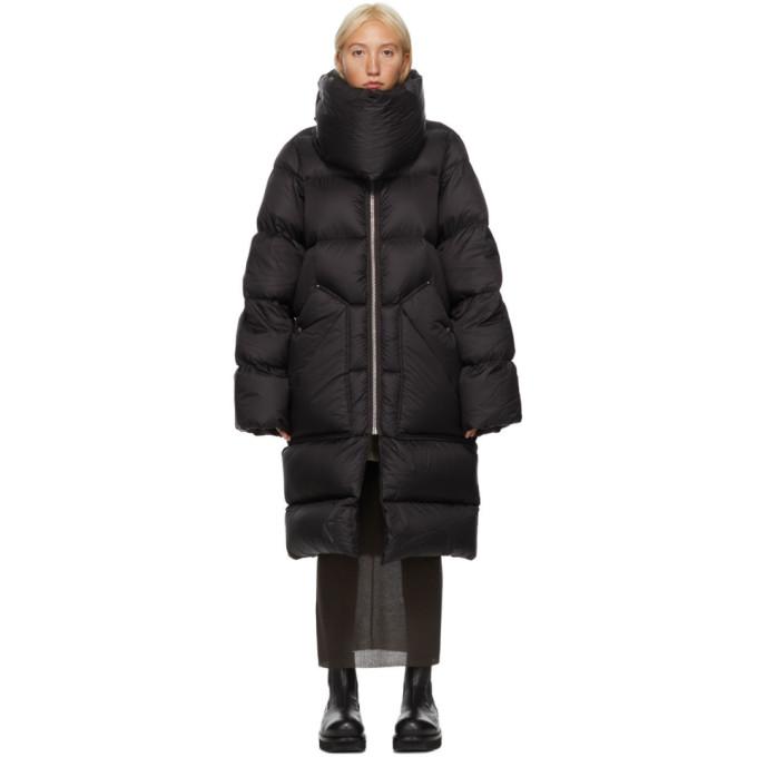 Rick Owens Black Down Funnel Liner Puffer Jacket