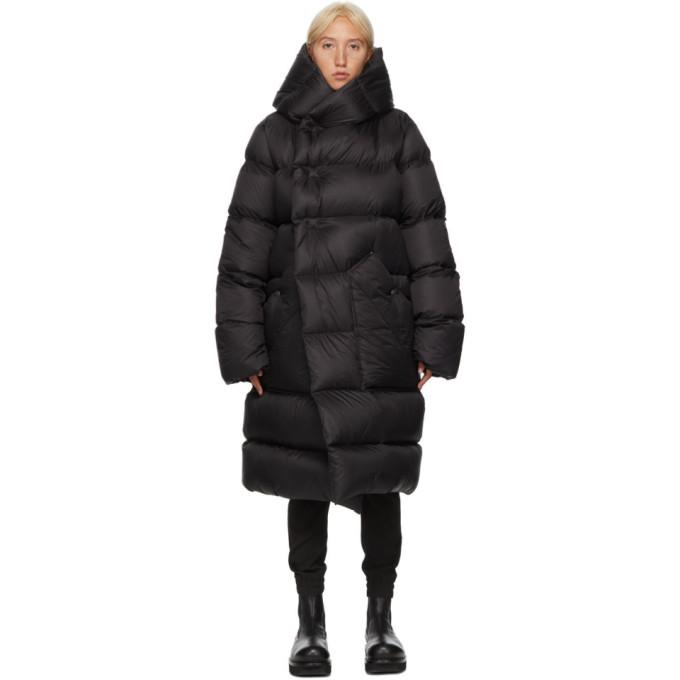 Rick Owens Black Down Liner Coat