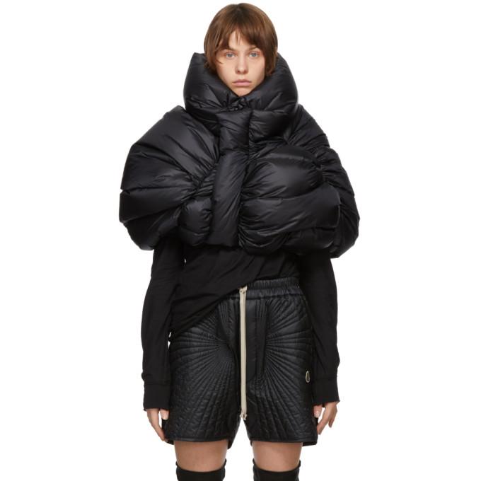 Rick Owens Black Moncler Edition Down UFO Cropped Jacket