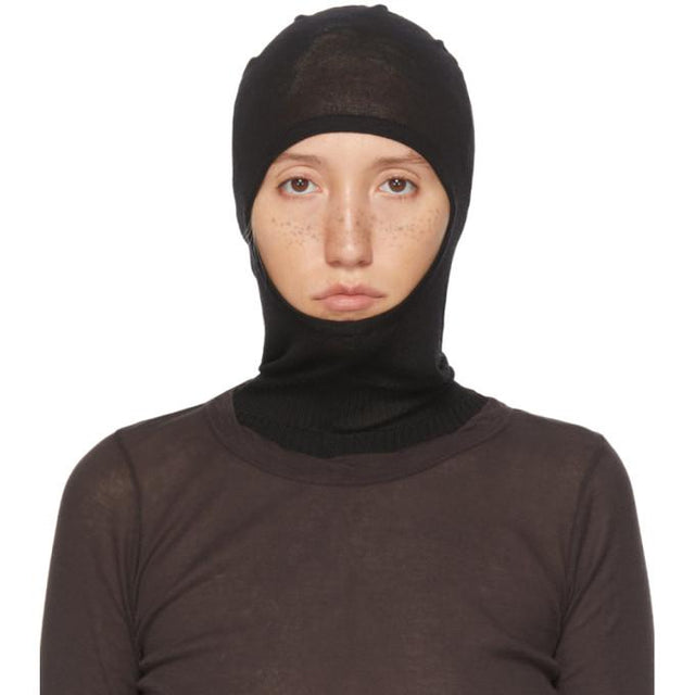 Rick Owens Black New Wool Skull Balaclava