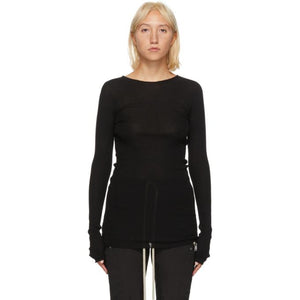 Rick Owens Black Ribbed Merino Sweater