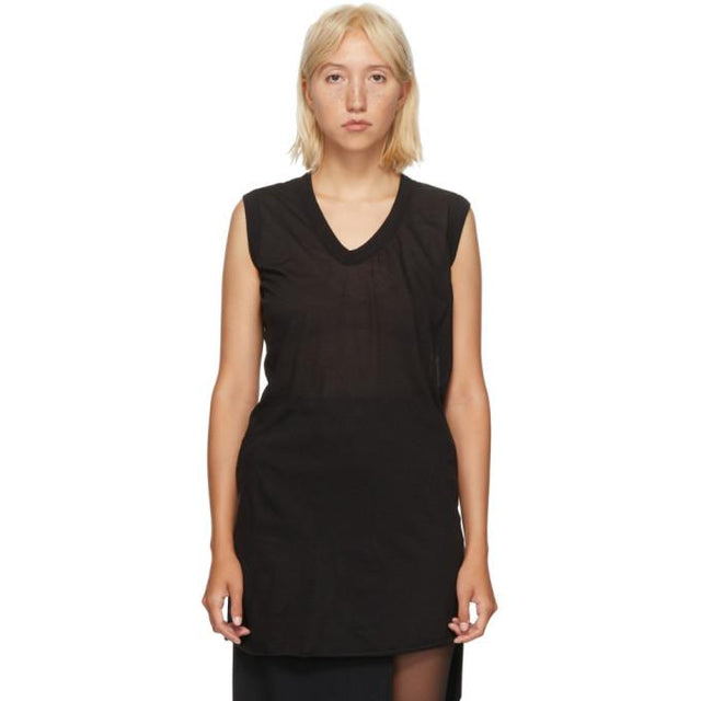 Rick Owens Black V-Neck T-Shirt