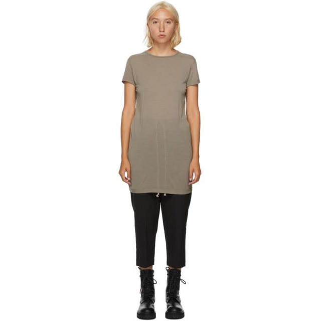 Rick Owens Brown Silk Level T-Shirt
