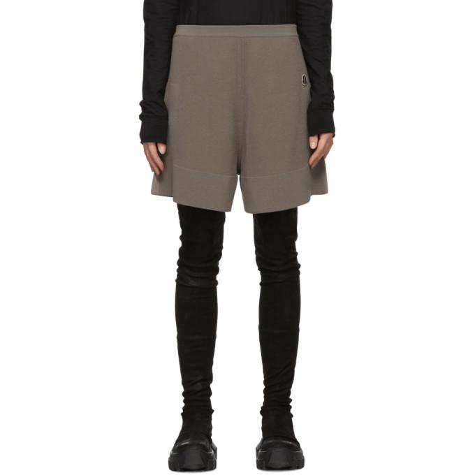Rick Owens Taupe Moncler Edition Cashmere Sisy Shorts