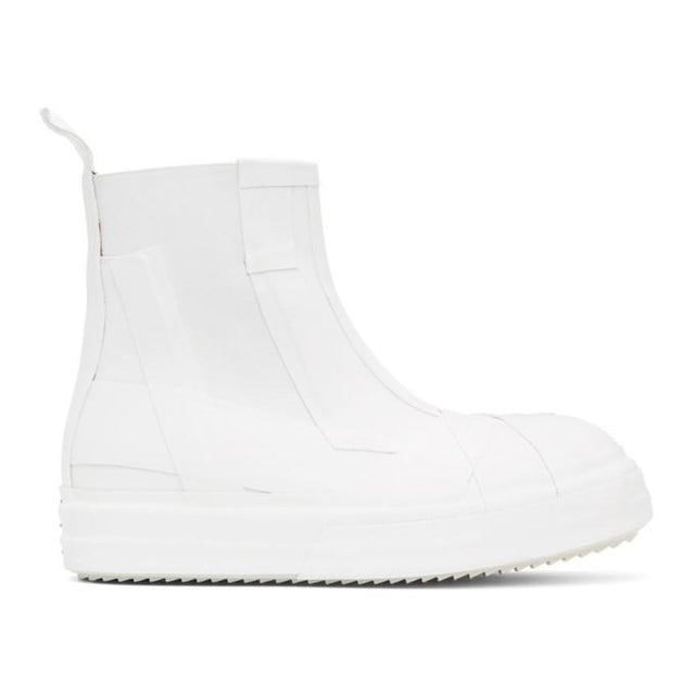 Rick Owens White Rubber Bozo Chelsea Boots