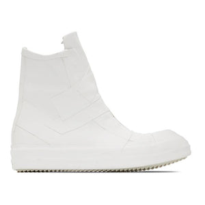 Rick Owens White Rubber Capped Sneakers