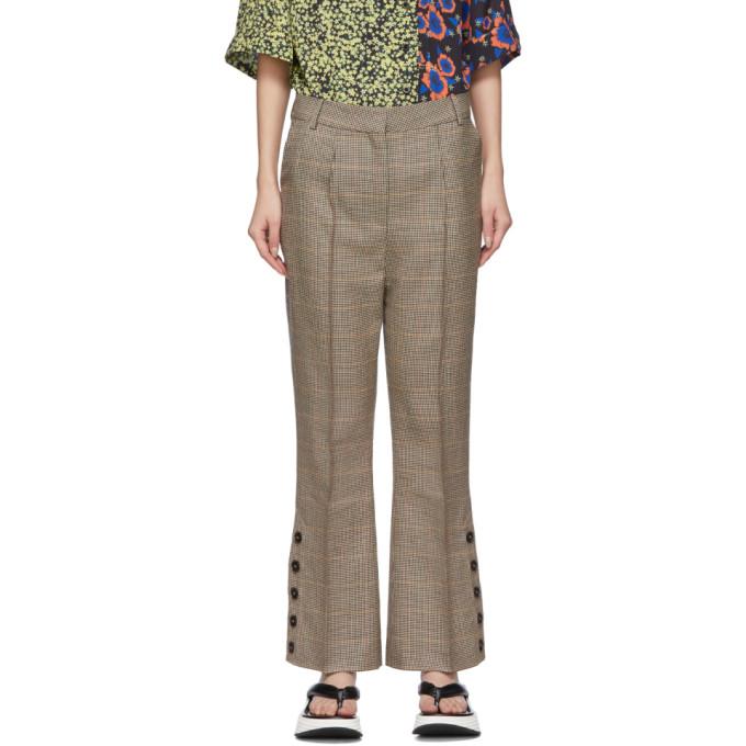 Rokh Beige Houndstooth Utility Trousers