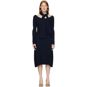 Rokh Navy Knit Utility Dress