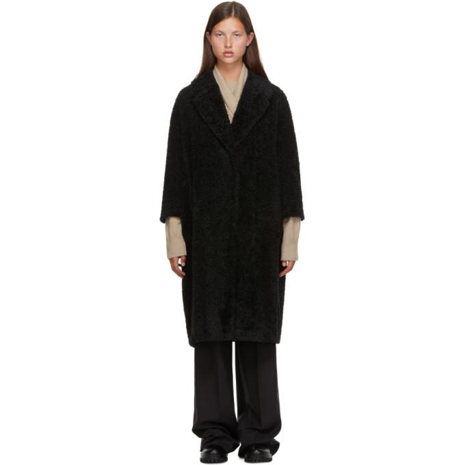S Max Mara Black Sherpa Neva Coat