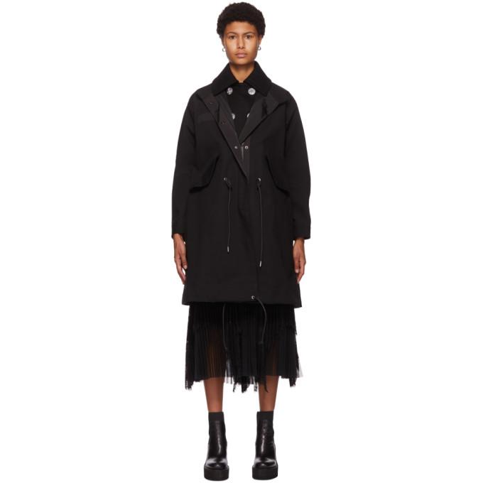 Sacai Black Cotton and Nylon Oxford Coat – BlackSkinny