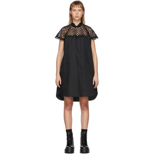 Sacai Black Mesh Panel Dress