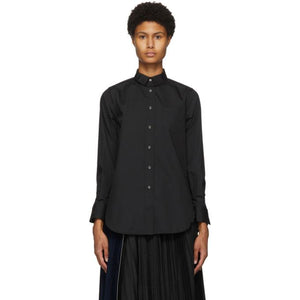 Sacai Black Poplin Drop-Tail Shirt