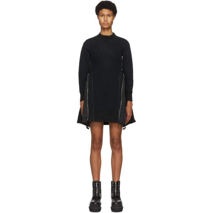 Sacai Black Sponge Sweat X MA-1 Dress