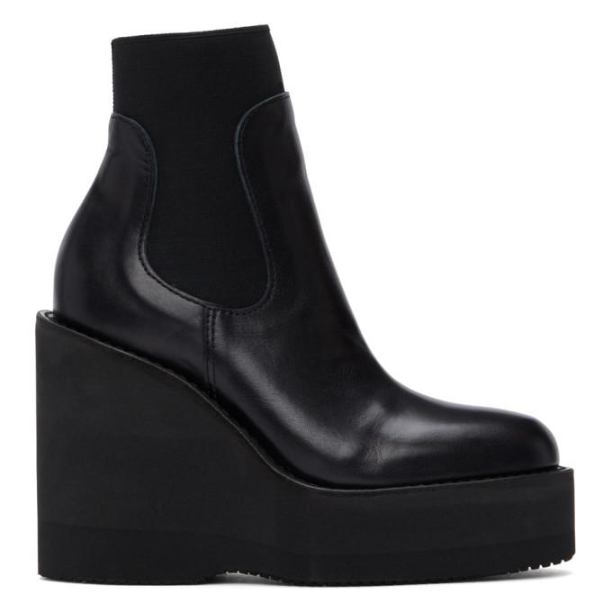 Sacai Black Wedge Ankle Boots