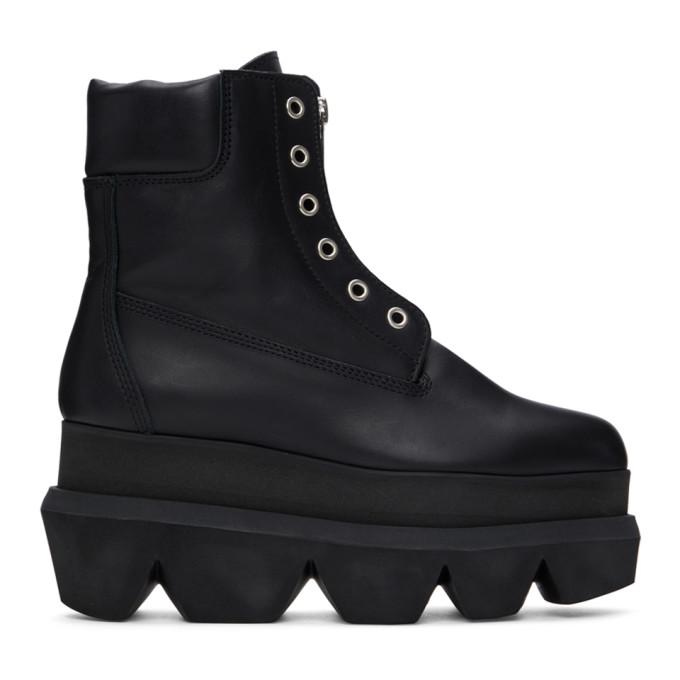 Sacai Black Zipper Ankle Boots