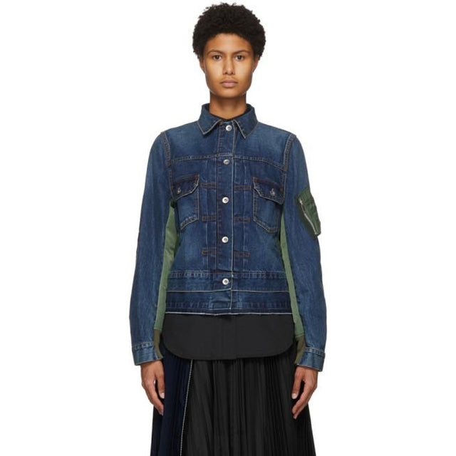 Sacai Blue and Green MA-1 Jacket