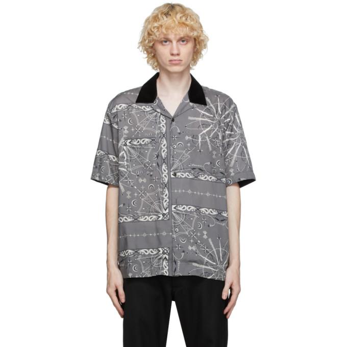 Sacai Grey Dr. Woo Edition Bandana Print Short Sleeve Shirt