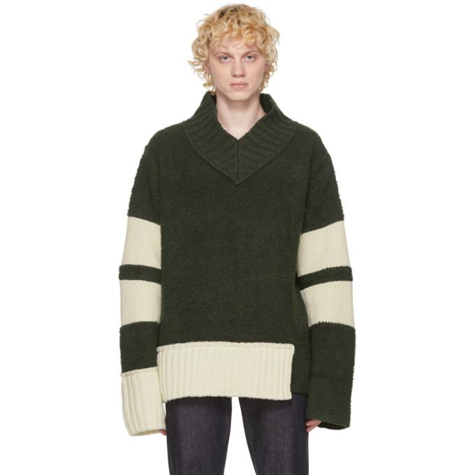 Sacai Khaki Wool Knit Pullover