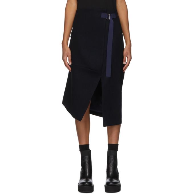 Sacai Navy Wool Skirt