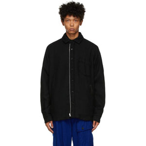 Sacai Reversible Black Solid Shrivel Jacket