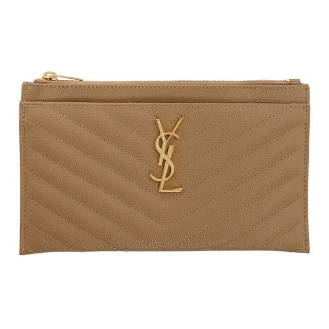 Saint Laurent Beige Monogramme Pouch
