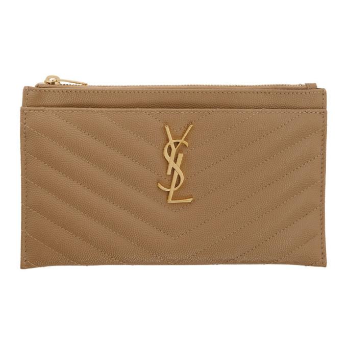 Saint Laurent Beige Monogramme Pouch