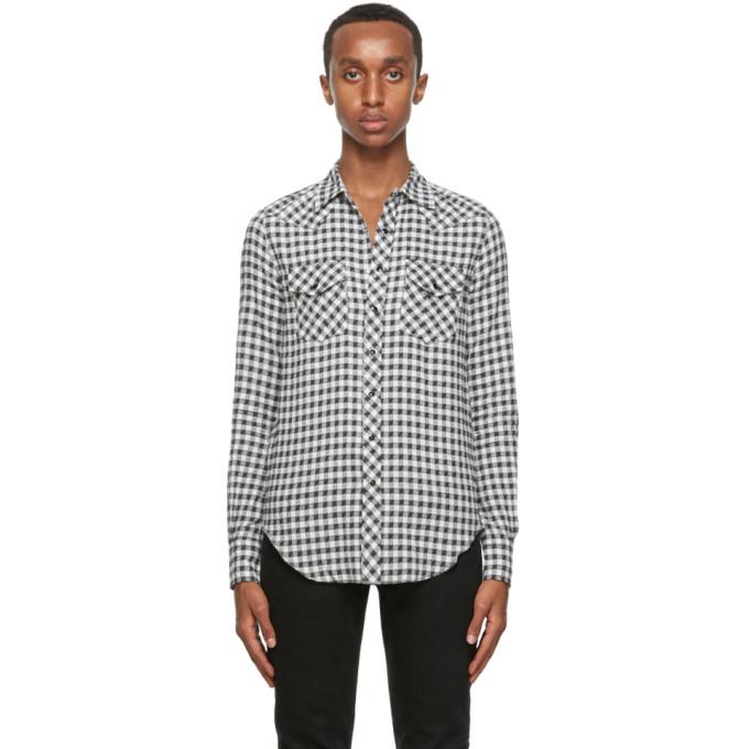 Saint Laurent Black and White Dallas Western Shirt
