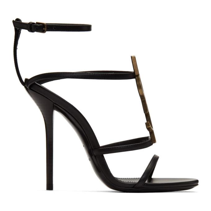Saint Laurent Black Cassandra 100 Heeled Sandals