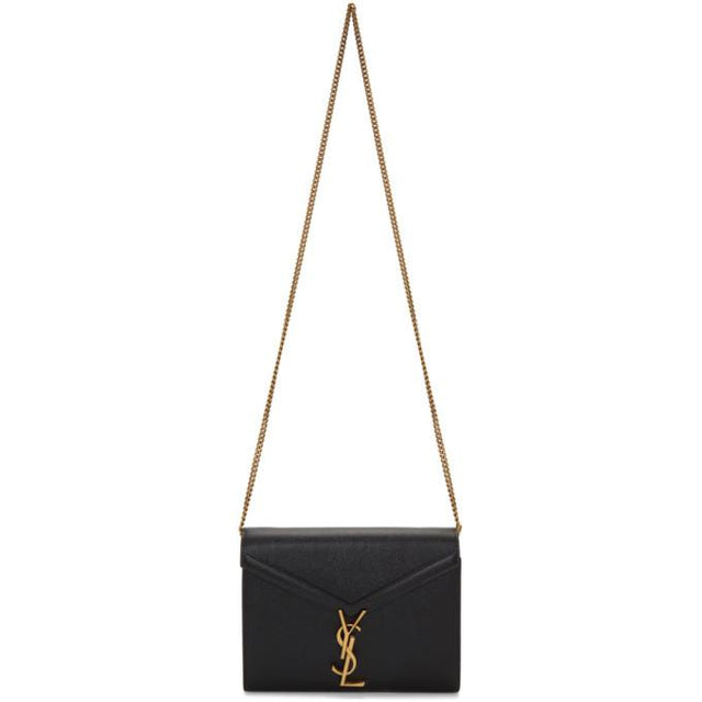 Saint Laurent Black Cassandra Chain Wallet Bag