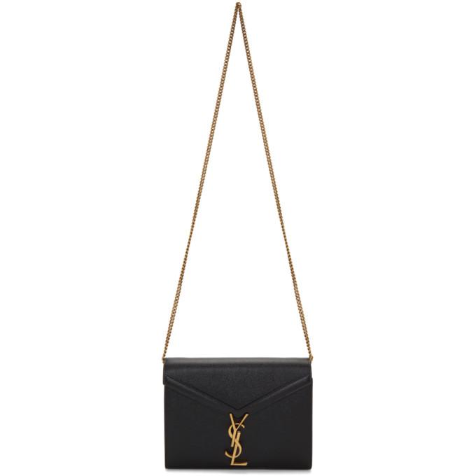 Saint Laurent Black Cassandra Chain Wallet Bag