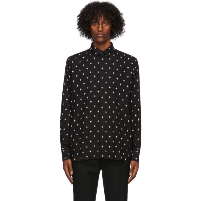 Saint Laurent Black Cross Pattern Shirt
