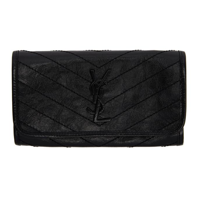 Saint Laurent Black Large Flap Niki Wallet – BlackSkinny
