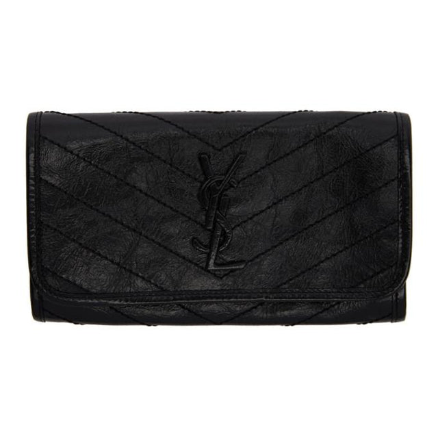 Saint Laurent Black Large Flap Niki Wallet