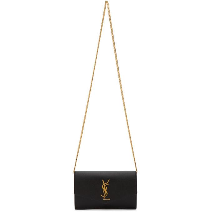 Saint Laurent Black Leather Uptown Wallet Bag